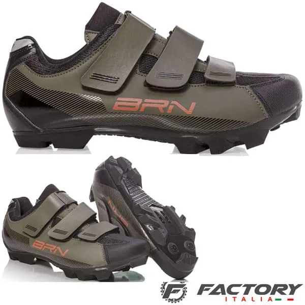 Paio di scarpe BRN MTB 3 strappi verdi
