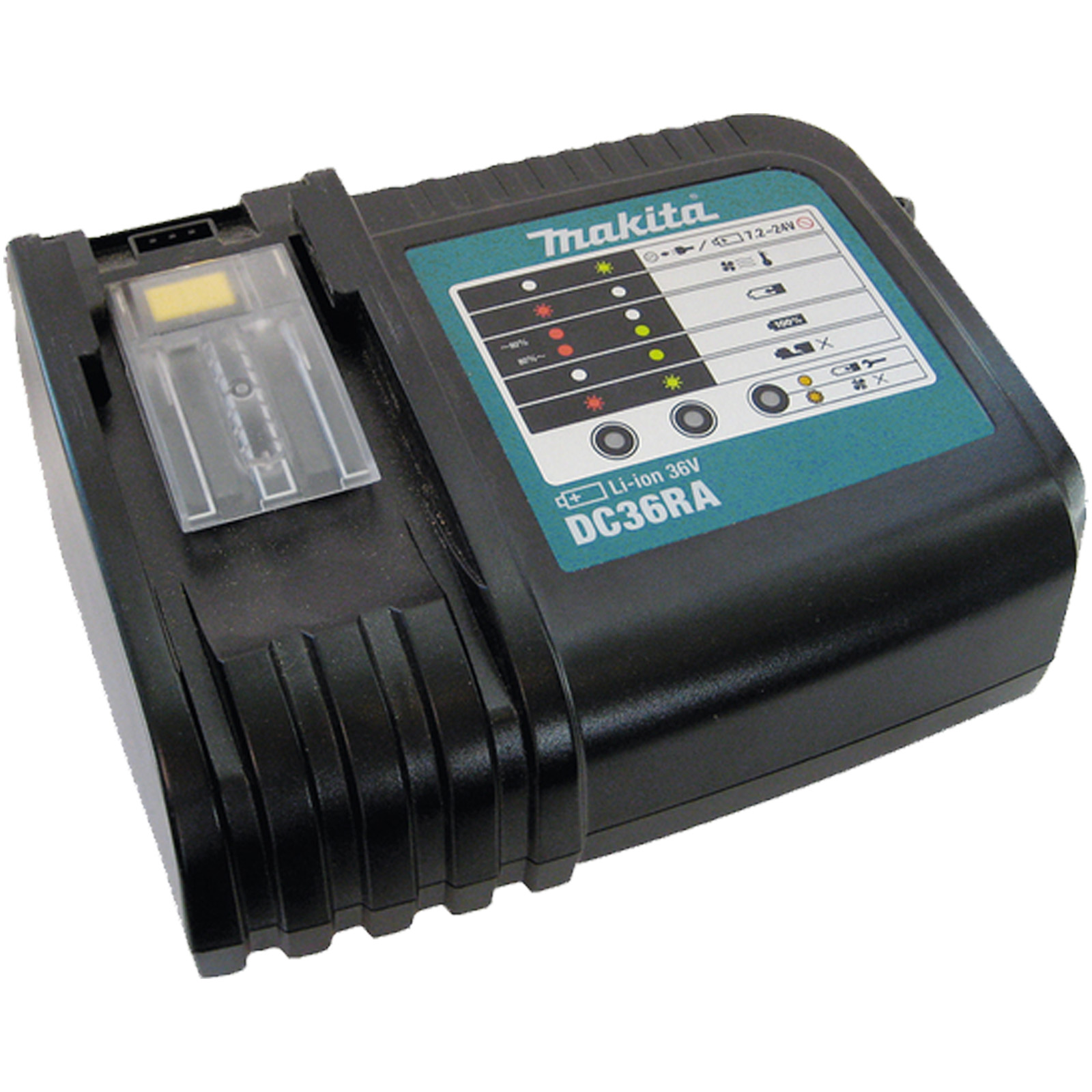 Caricabatterie Rapido per Batterie 36V MAKITA Li-ion Ioni di Litio con Ventola di Raffreddamento modello DC36RA codice 194863-5