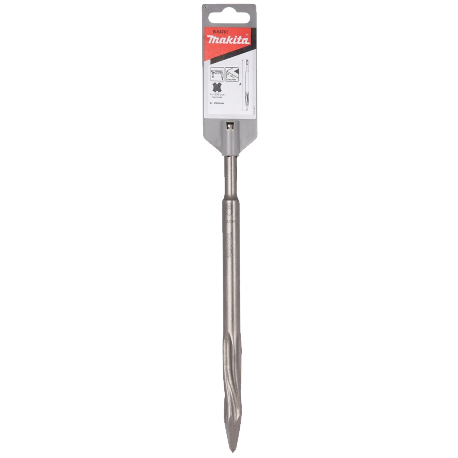 Scalpello SDS Plus 250mm MAKITA Punta Pro Longlife per Martello Demolitore Cemento Muratura B-64761 - immagine 2