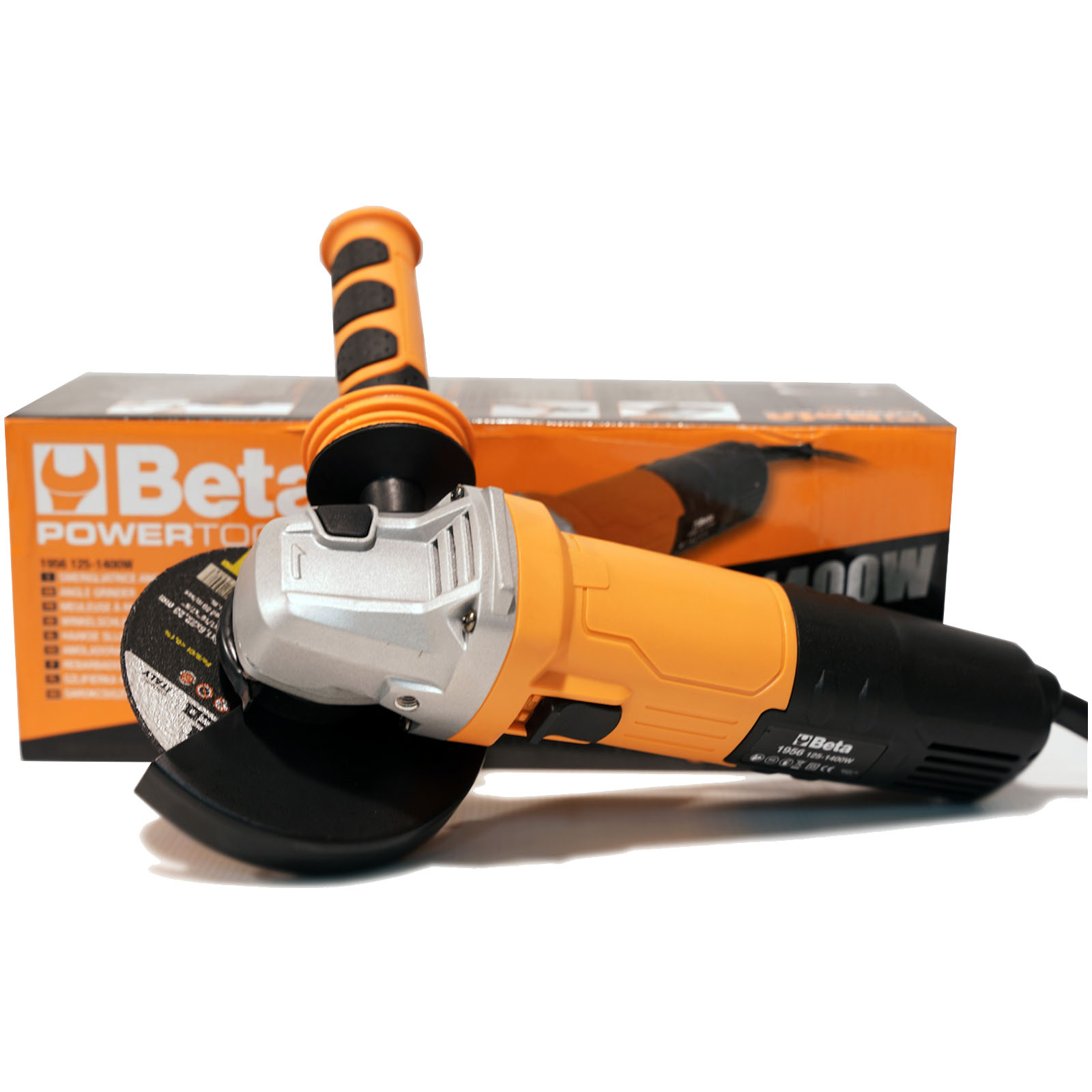 Smerigliatrice Angolare 125mm BETA TOOLS Potenza 1400 Watt Anti-riavvio Flex Piccolo Frullino 1956-125